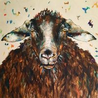 portrait of a sheep 3 (80x80 cm)