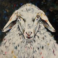 portrait of a sheep 4 (80x80 cm)